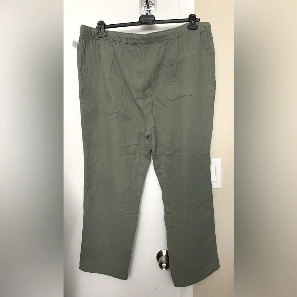 New Caslon Textured Cotton Pull-On Pants Size 2X - Picture 2 of 5